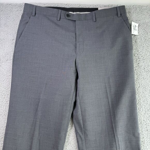 John Varvatos USA Pants‎ Mens 38 Gray Wool Blend Dress Slacks Unhemmed NWT - Picture 2 of 12
